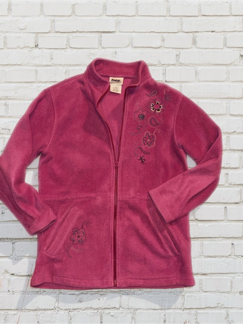 Vintage 90s Cottagecore Northern Reflections Floral Fleece Zip-Up Jacket